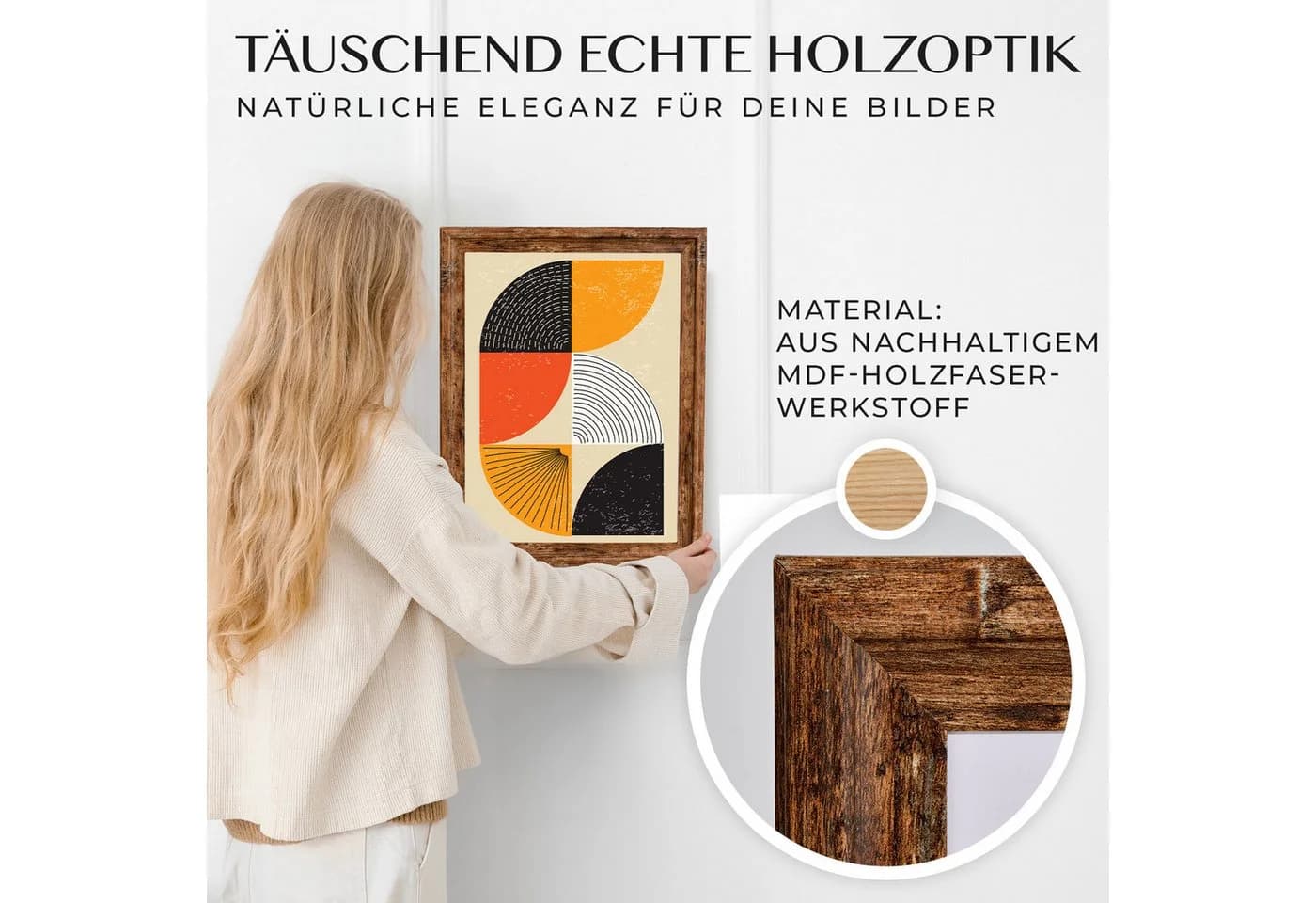 Mein Landhaus Bilderrahmen Narva Walnuss mit Echtglas - Bild 3