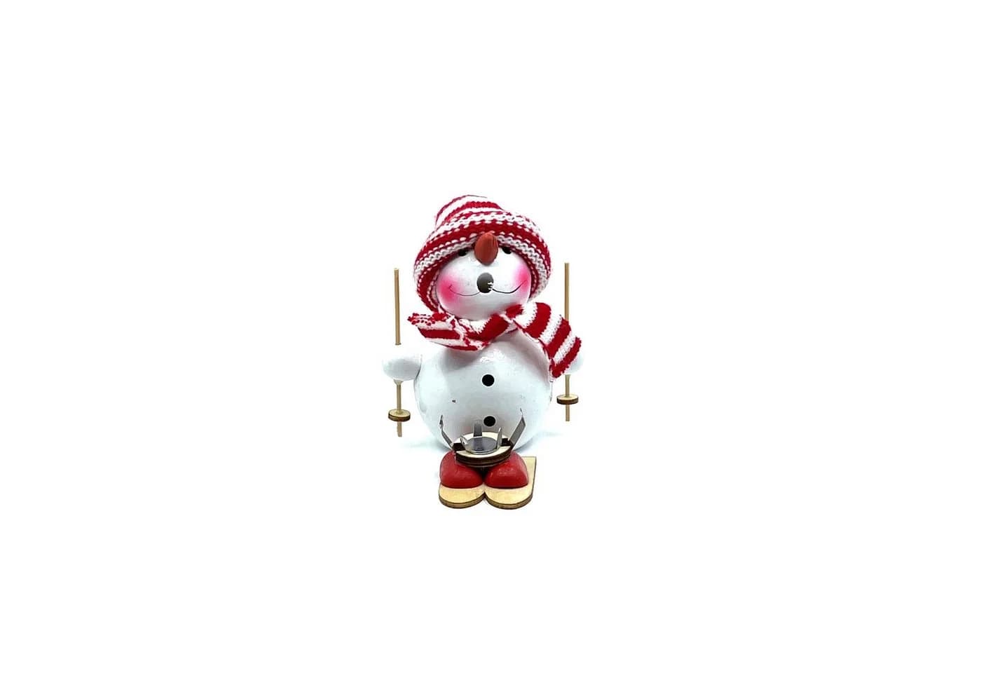 Kaladia Räuchermännchen Schneemann Skiläufer Holz ca. 12cm
