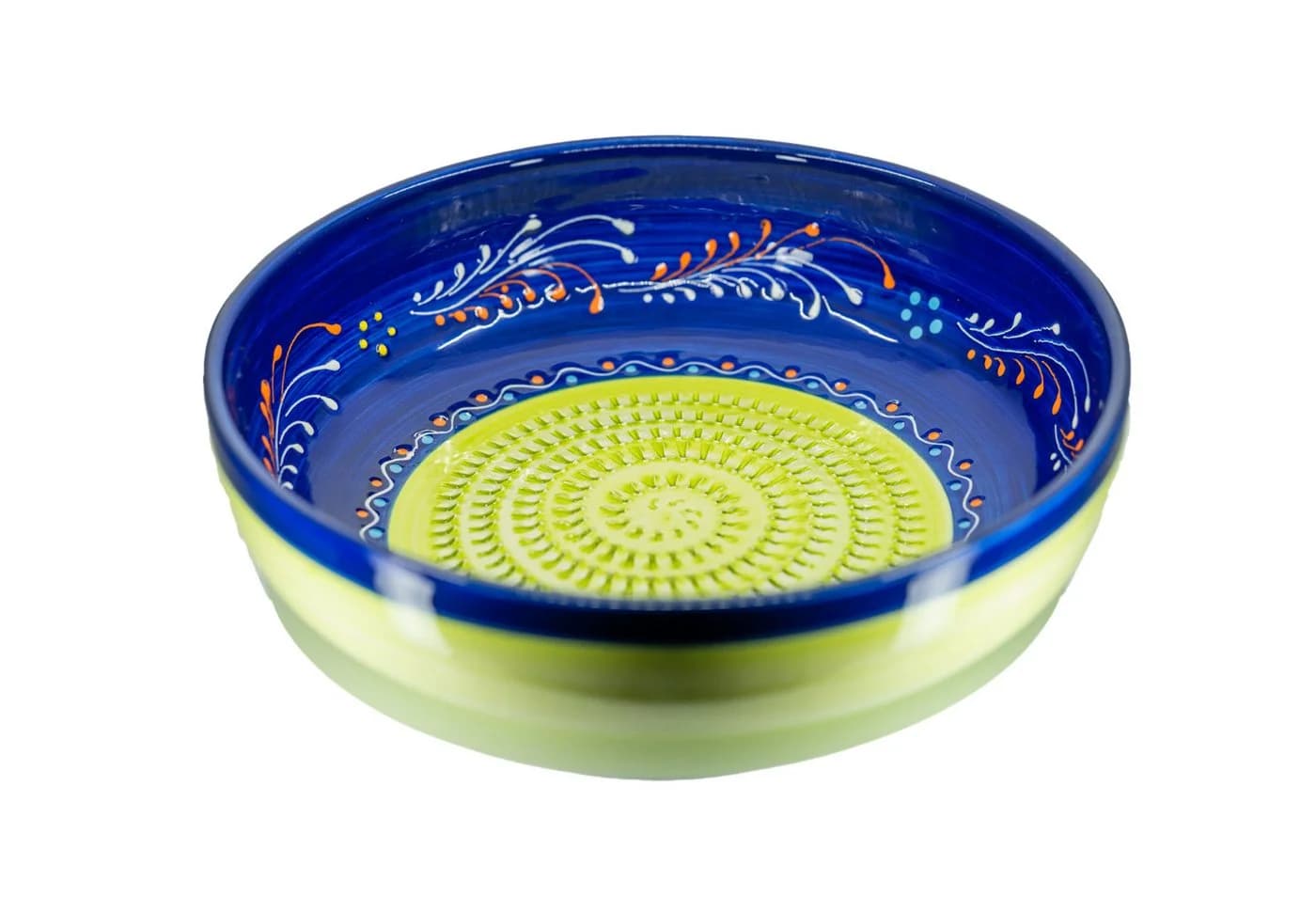 Kaladia Multireibe Reibeschüssel Keramik Grün/Blau Handbemalt