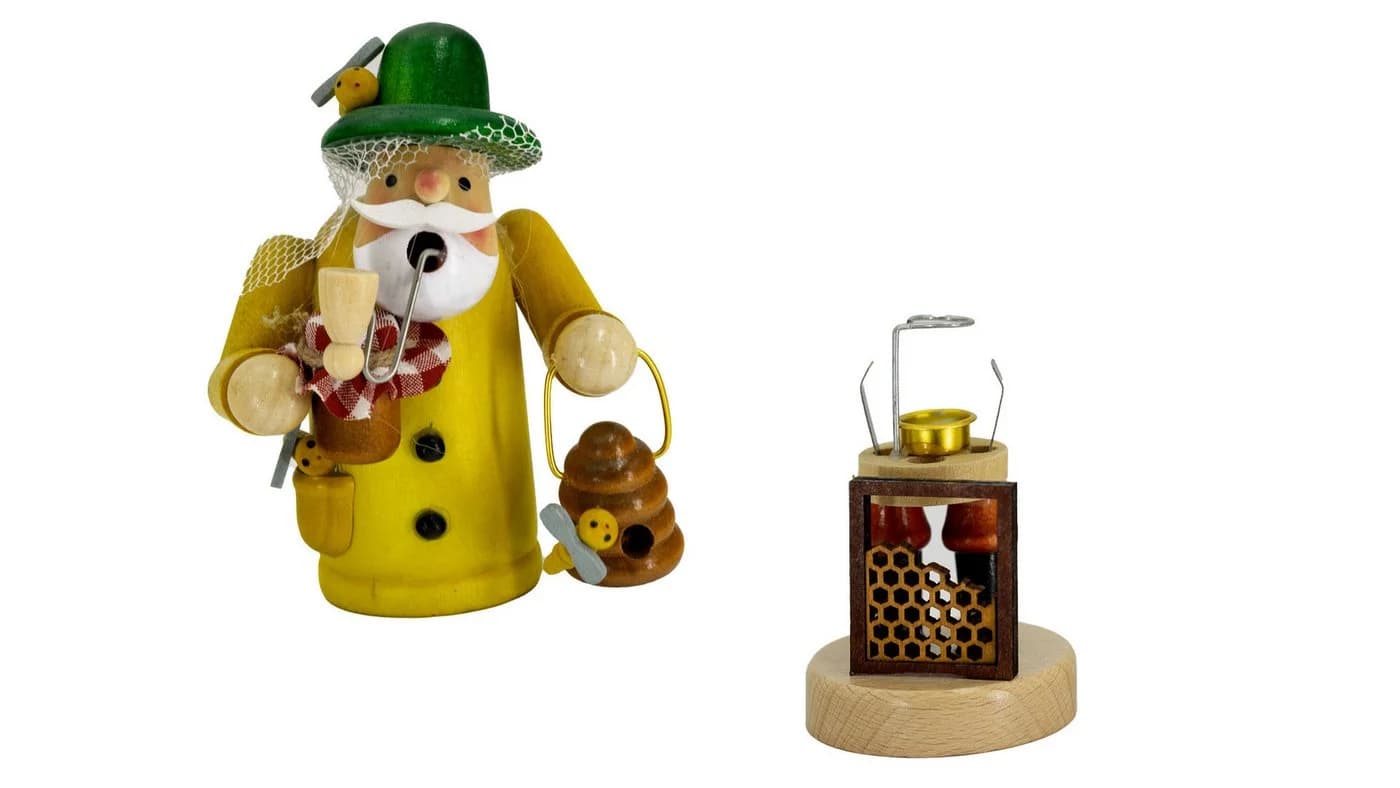 Kaladia Räuchermännchen Imker - Holzdekoration gelb/grün - Bild 4