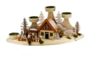 Kaladia Schwibbogen Teelichter Haus aus Holz mit 4 Teelichter-Plätzen Bild 2