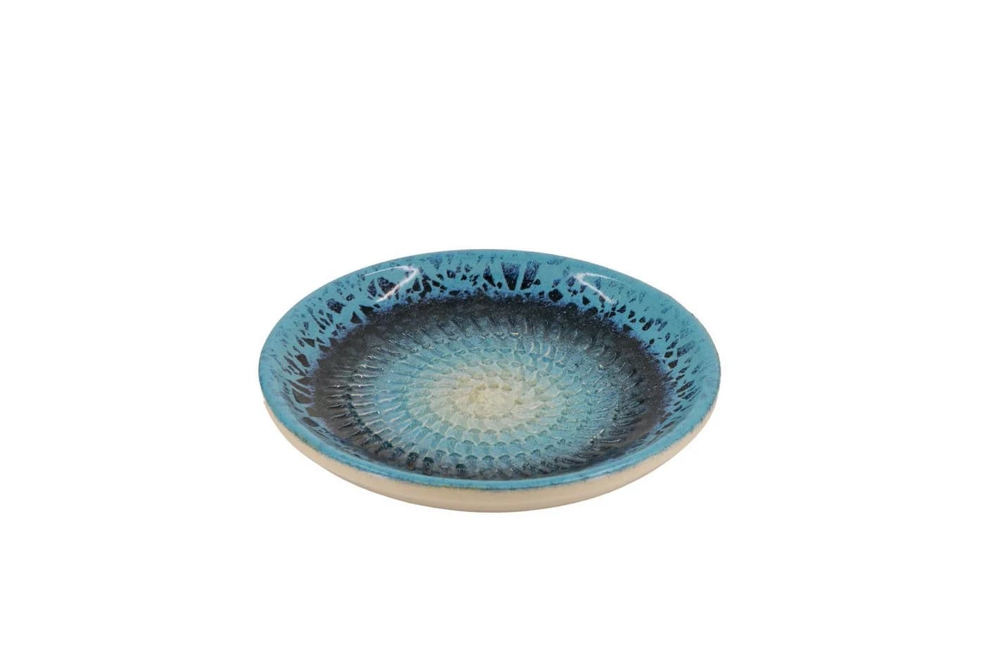 Kaladia Multireibe Reibeteller Blau Keramik Handbemalt