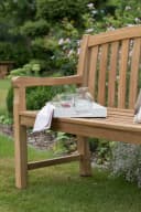 MR.DEKO Gartenbank Swindon Teak 2-Sitzer massiv wetterfest Bild 4