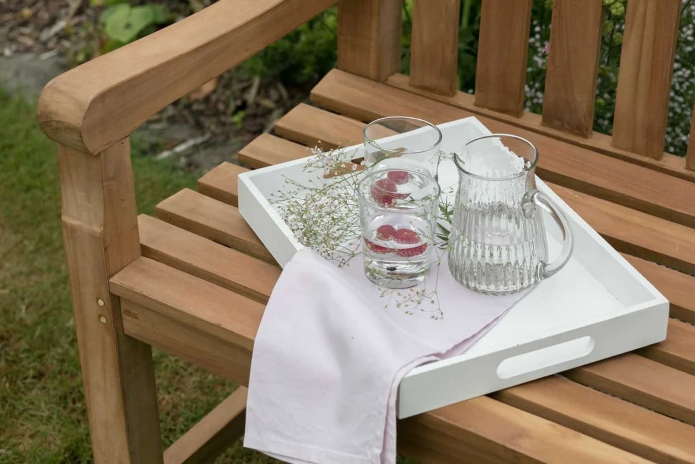 MR.DEKO Gartenbank Swindon Teak 2-Sitzer massiv wetterfest - Bild 5