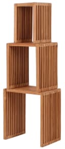 MR.DEKO Beistelltisch Teak 3er Set Massivholz Natur Bild 3