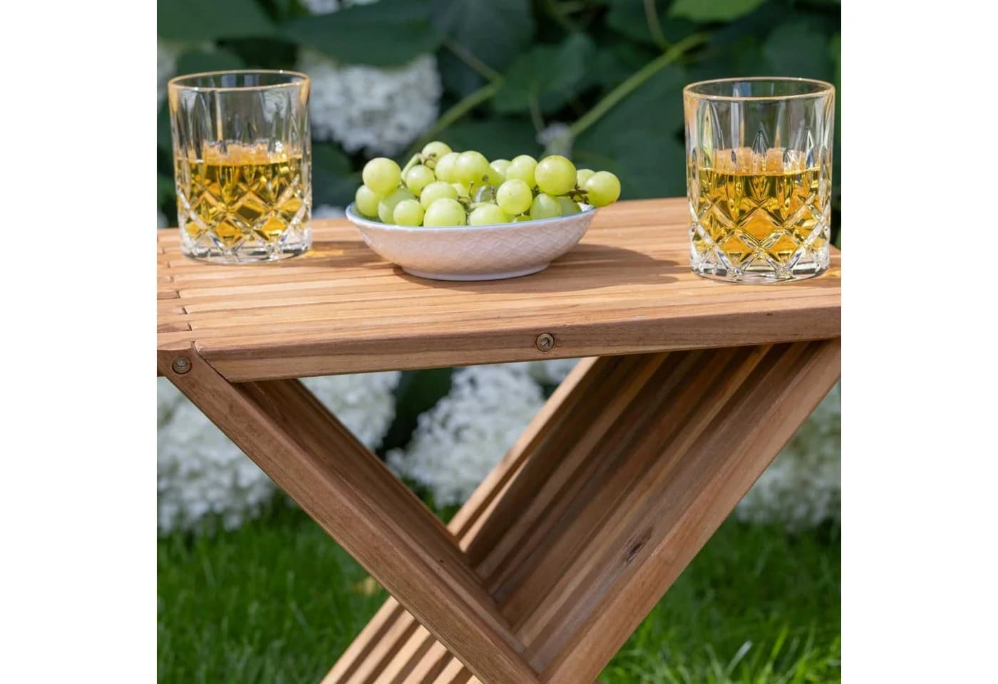 MR.DEKO Gartentisch Teak klappbar Fishbone - Bild 4