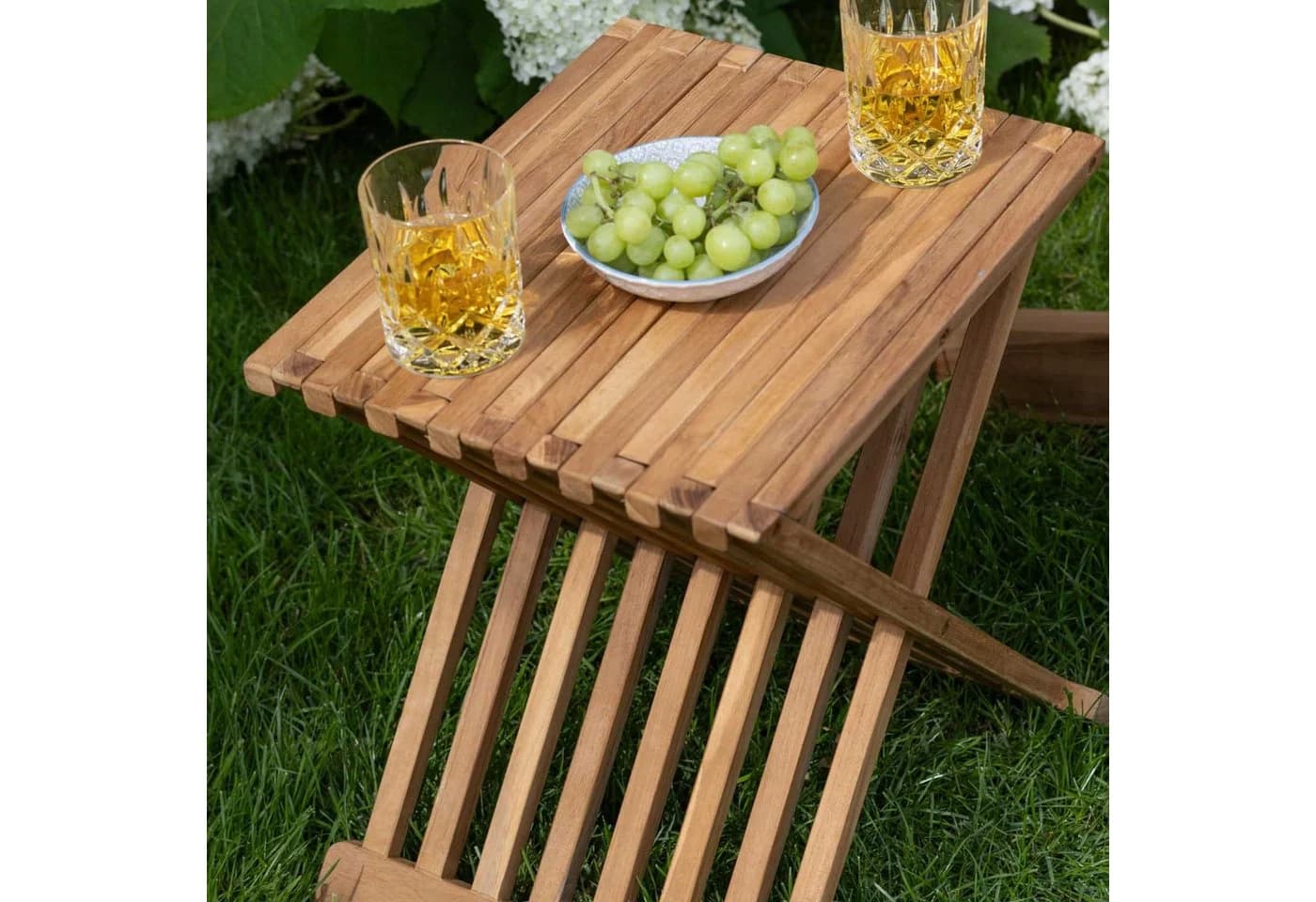 MR.DEKO Gartentisch Teak klappbar Fishbone - Bild 5