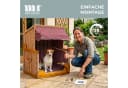 MR.DEKO Haustierstrandkorb Wacholder PE Rattan Beige/Rot mit Sonnenblende Bild 4