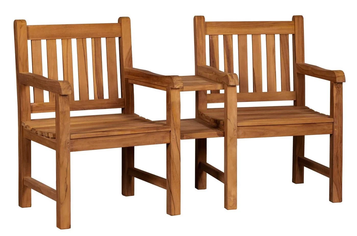 MR.DEKO Gartenbank Feierabend Teak 160cm Holz mit Tisch - Bild 2