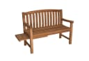 MR.DEKO Gartenbank Lancaster Teak Holz Bank 120cm mit Seitentisch Bild 2