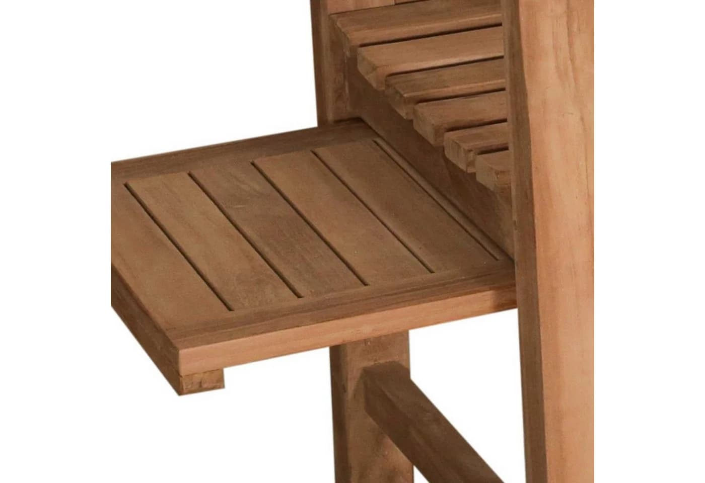 MR.DEKO Gartenbank Lancaster Teak Holz Bank 120cm mit Seitentisch - Bild 4