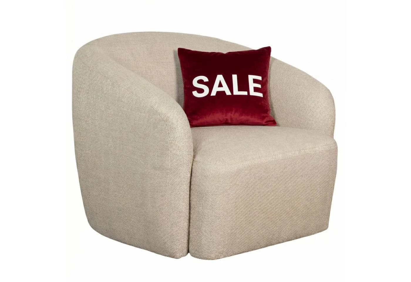 MR.DEKO Loungesessel Loconia Beige Drehfunktion Strukturstoff - Bild 2