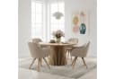 MR.DEKO Esszimmer-Set Diningsessel-Set 4x Stuhl Matera Beige & Tisch Oria Eiche 120x90 cm Bild 5