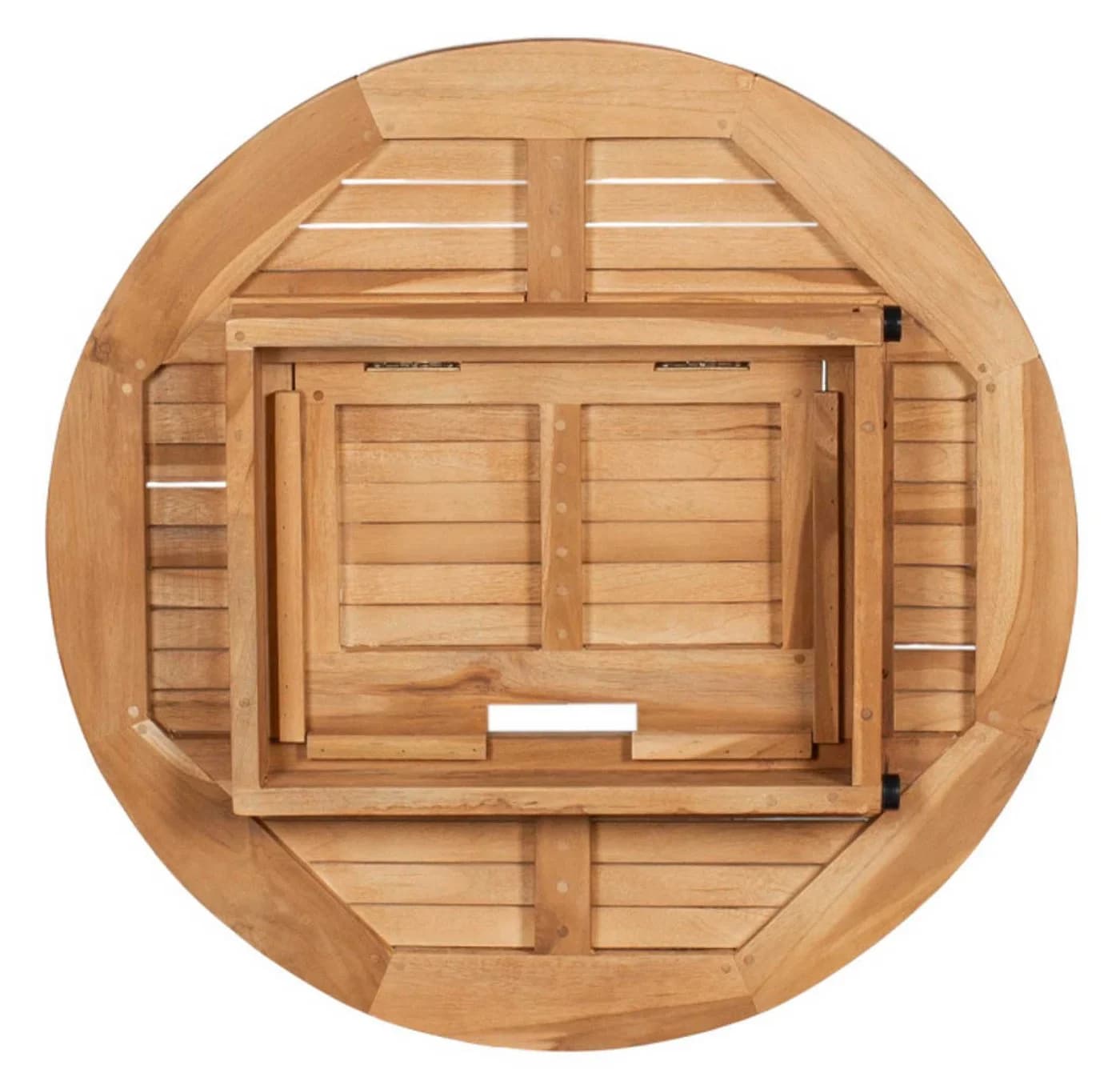 MR.DEKO Tischaufsatz Bierkistenaufsatz Teak mit Klappe - Bild 5