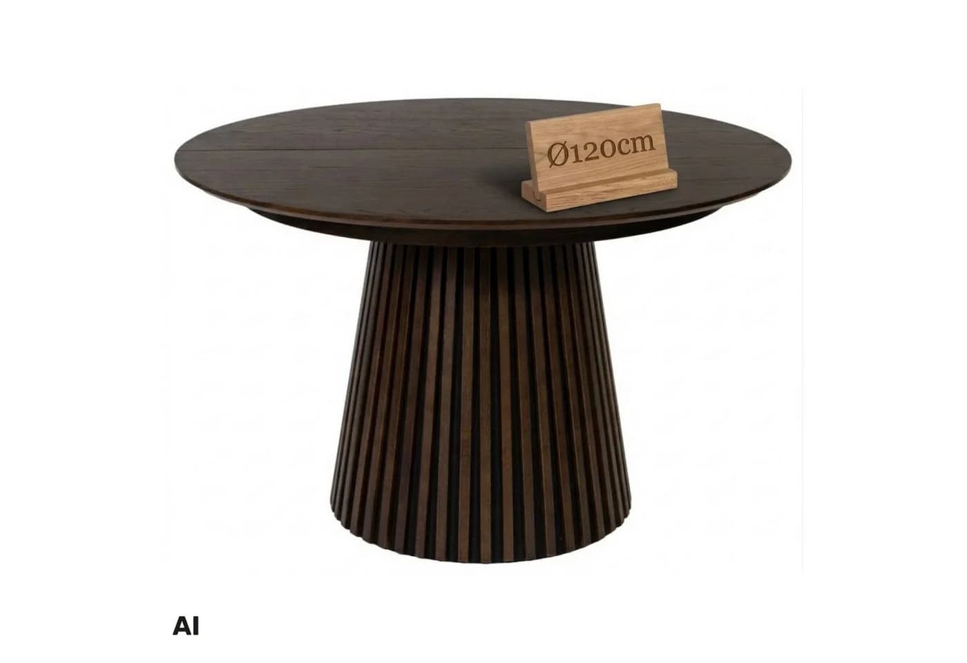 MR.DEKO Esstisch Barletta rund 120 cm Eiche Smoked Oak - Bild 2