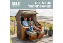 MR.DEKO Strandkorb Schleswig 2-Sitzer Braun PE-Geflecht Bild 1