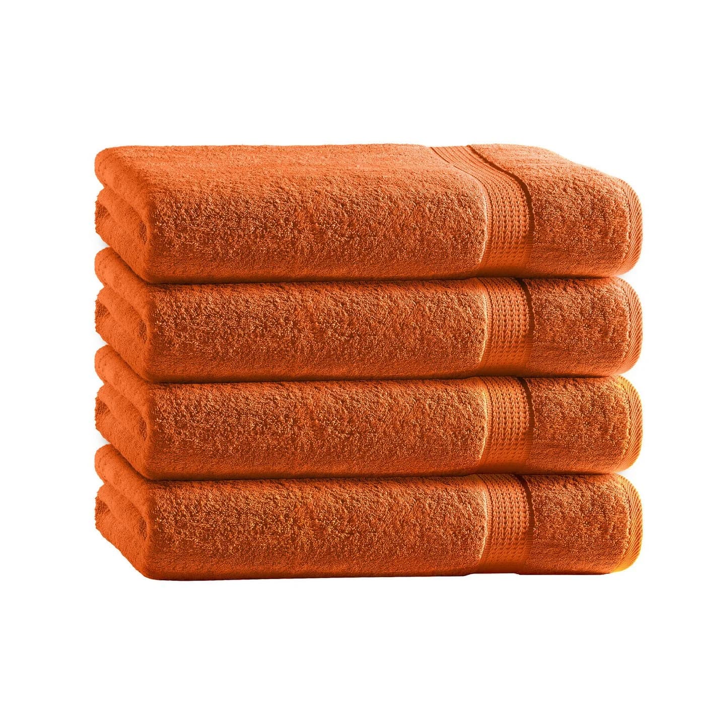 TRENDBUY24 Handtuch Set 4er Frottee 100% Baumwolle Orange - Bild 2