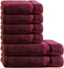 TRENDBUY24 Handtuch Set 6-Tlg Premium Frottee 100% Baumwolle Bordeaux Bild 2