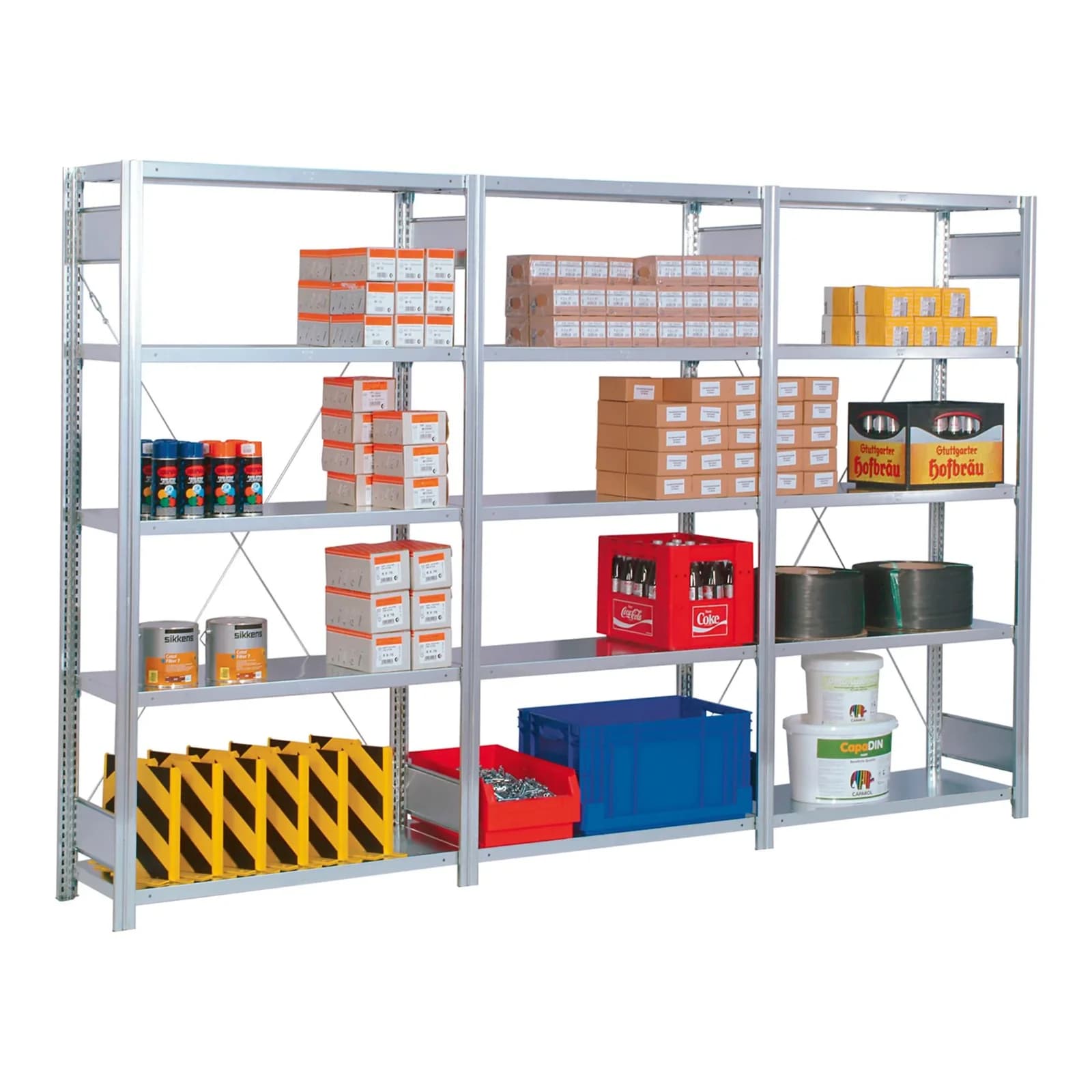 Regalwerk BERT Lagerregal Grundfeld Stahl verzinkt 300x128,5x30 cm 7 Böden