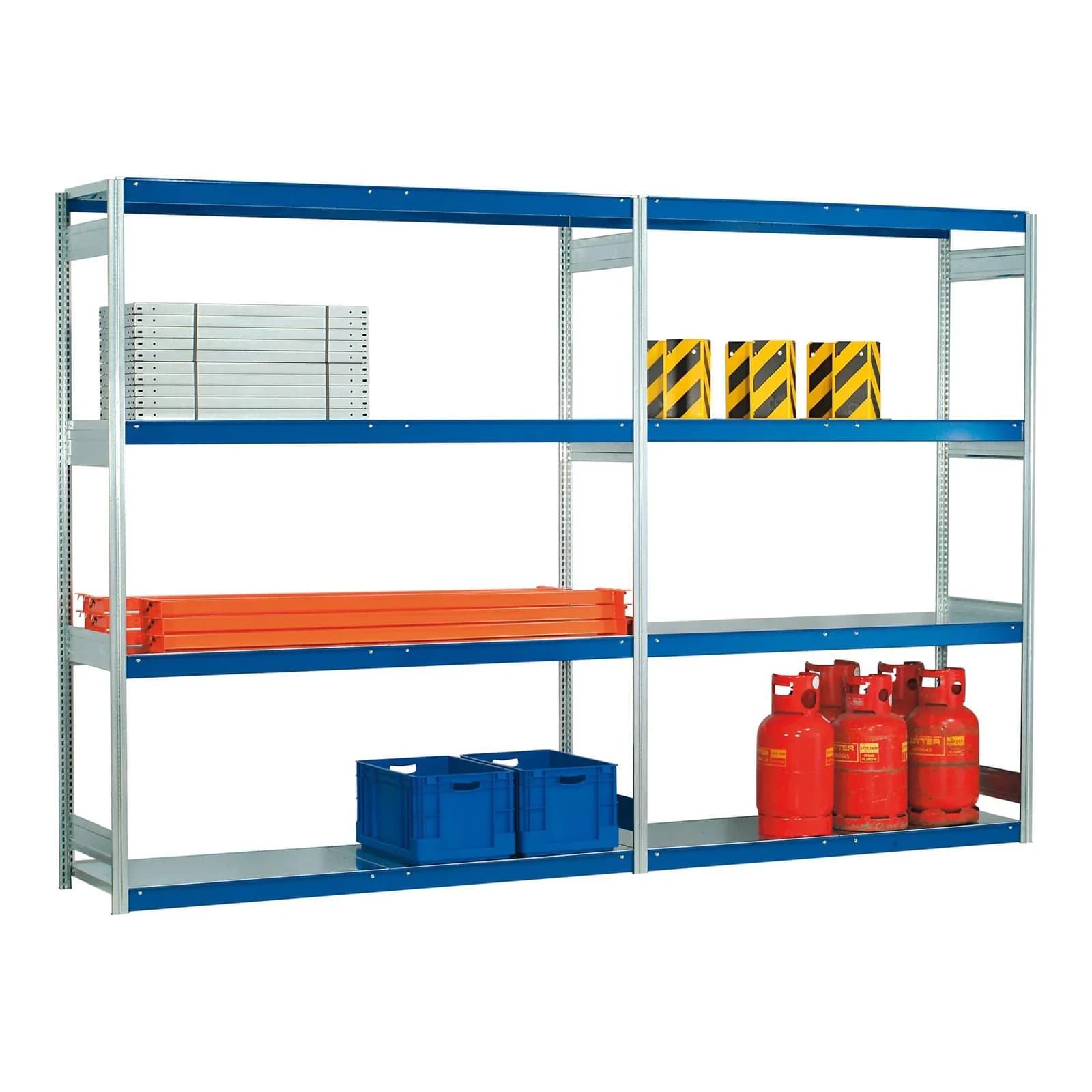 Regalwerk EMIL Anbaufeld Stahlpaneel Blau 300x175x50 cm
