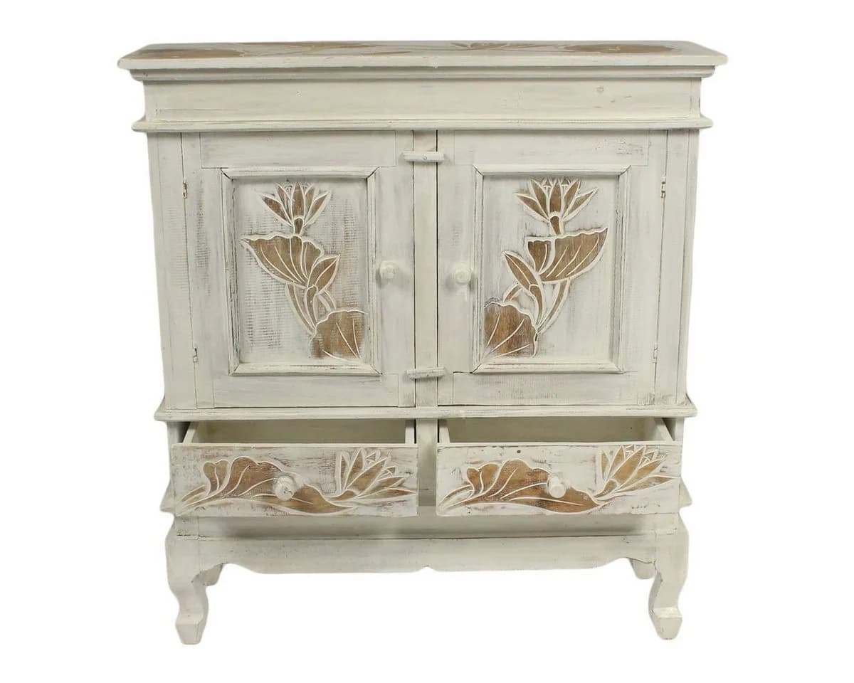 Oriental Galerie Mehrzweckschrank Lotus Weiß - Bild 2