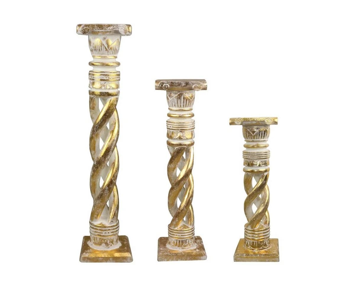 Oriental Galerie Blumenhocker Gedrehte Säule Antik Gold - Bild 2