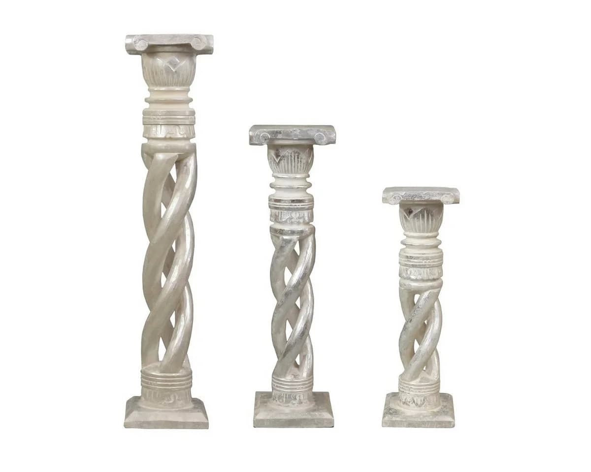 Oriental Galerie Blumenhocker Gedrehte Säule Antik Silber - Bild 2