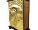 Oriental Galerie Wandschrank mit Goldverzierung und Rattan Bild 3
