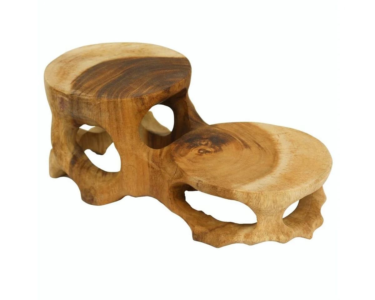 Orientalischer Teakholz-Hocker - Bild 2