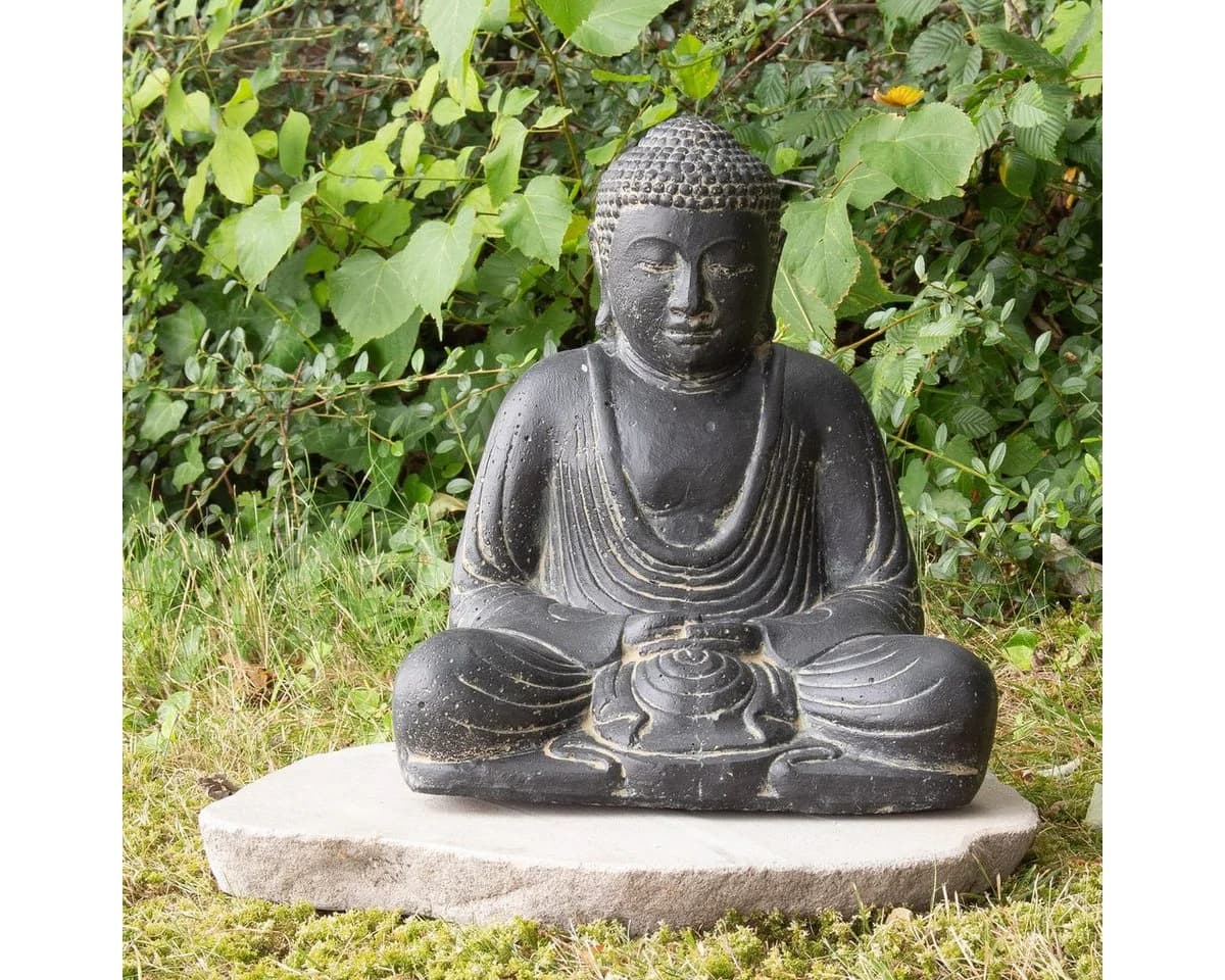 Buddha Dekofigur aus Lavastein Sitzend 30 cm - Bild 2
