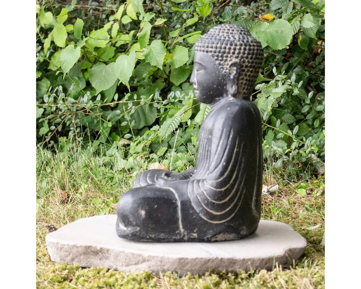 Buddha Dekofigur aus Lavastein Sitzend 30 cm - Bild 3