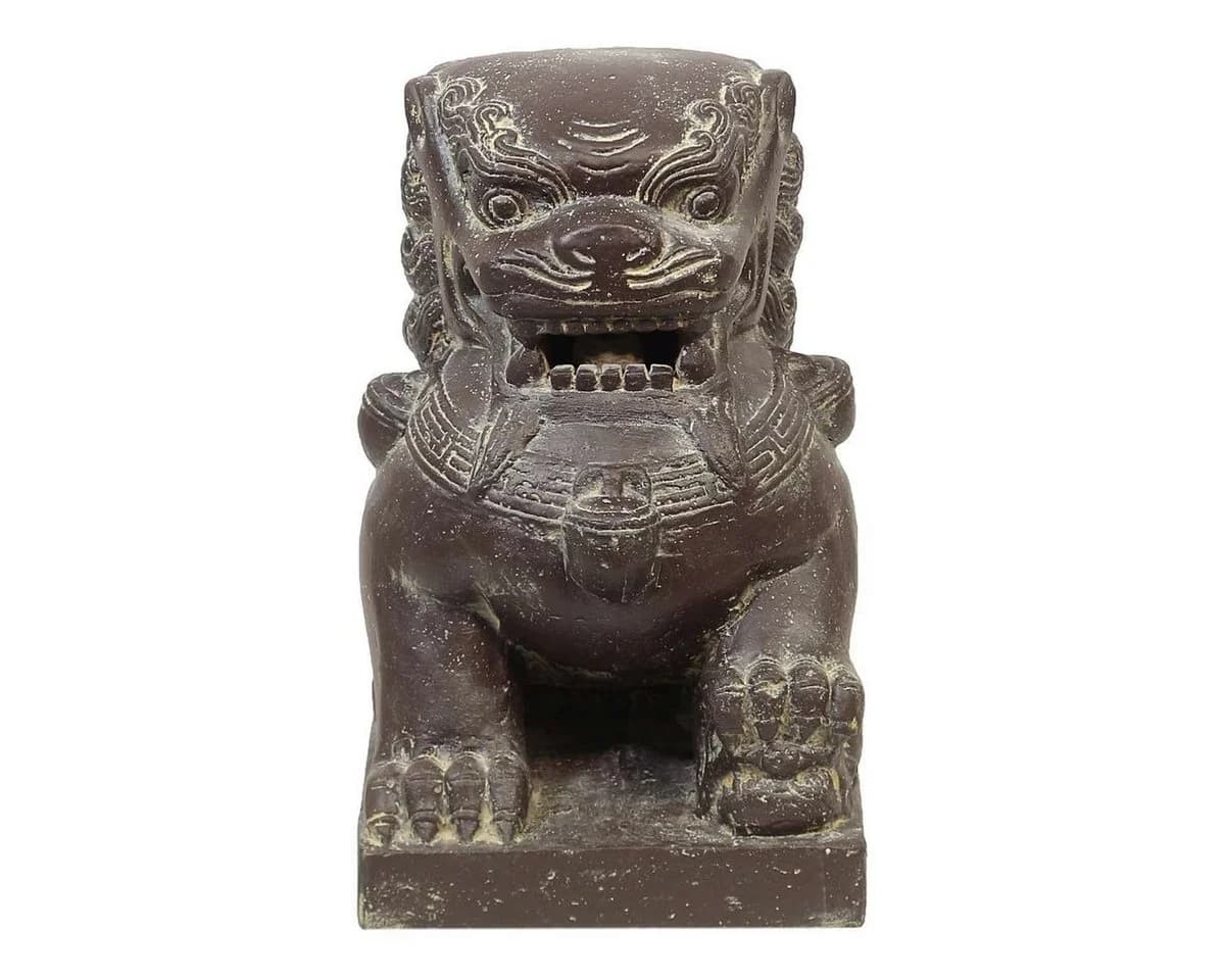 Oriental Galerie Tempelwächter-Löwe Dekofigur 40 cm Grau - Bild 4