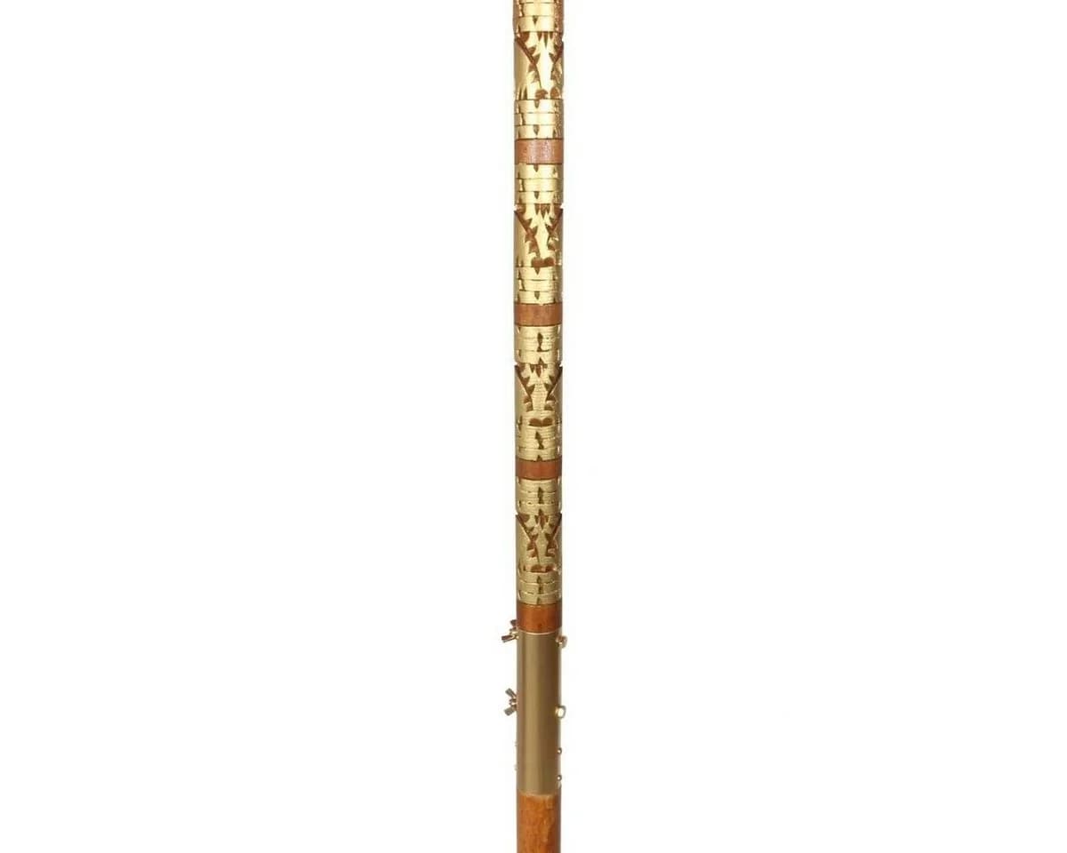 Oriental Galerie Balinesischer Sonnenschirm Weiß Gold Handbemalt - Bild 3