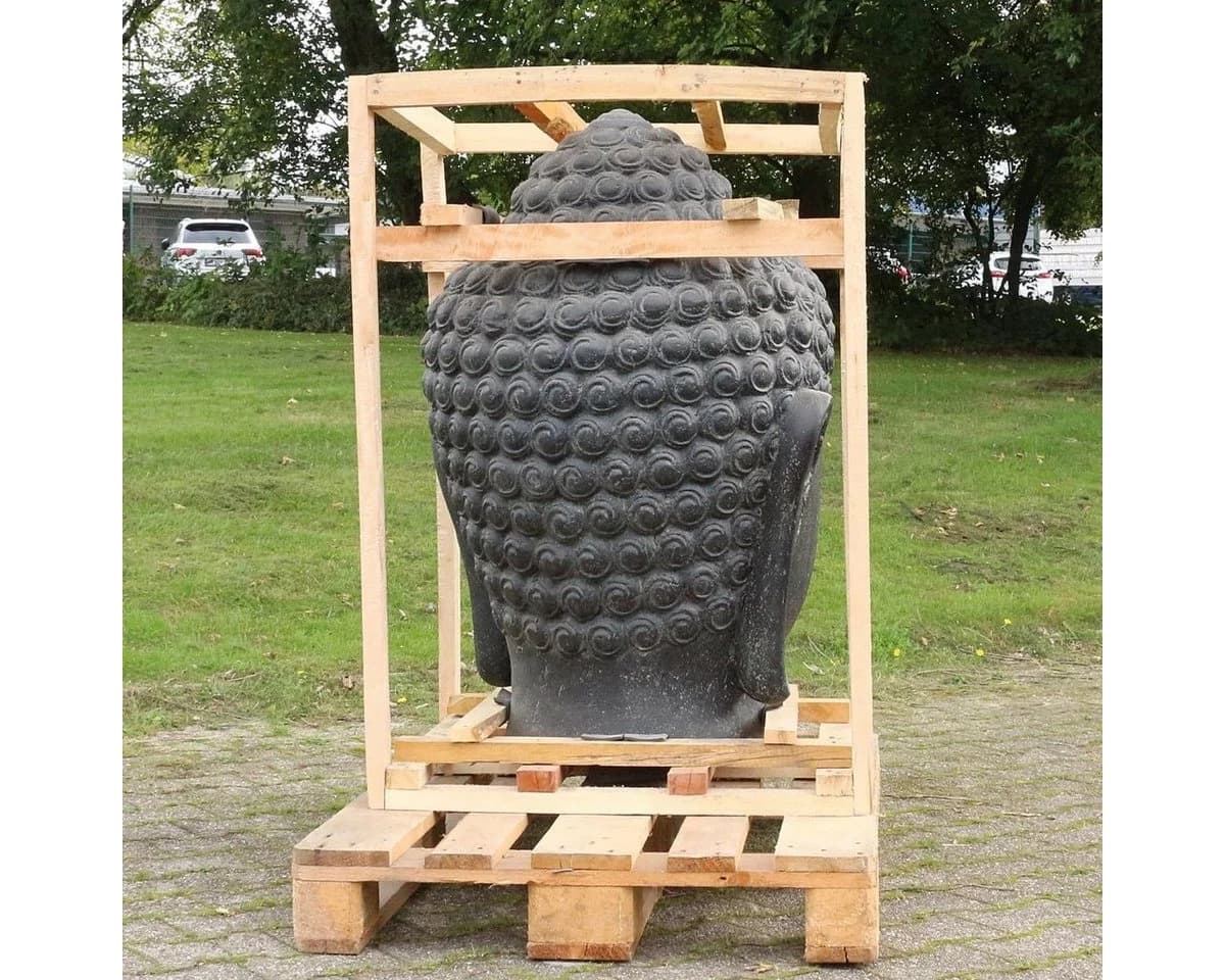 Oriental Galerie Buddha Kopf Dekofigur Lavastein 100 cm - Bild 4