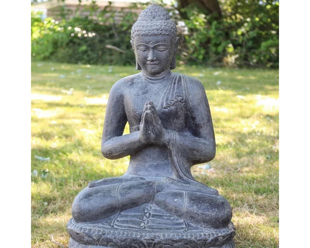 Oriental Galerie Buddha Figur sitzend Garten Steinfigur Greetings 60 cm - Bild 4