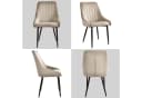 Duhome Esszimmerstuhl 2er Set Beige Samt Retro Metallbeine Bild 3