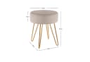 Duhome Hocker 9111 Rund Beige Samt oder Lederoptik Metallbeine Bild 1