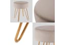 Duhome Hocker 9111 Rund Beige Samt oder Lederoptik Metallbeine Bild 4