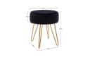 Duhome Hocker 9111 Rund Samt Lederoptik Schwarz Metallbeine Bild 1