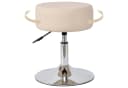 Duhome Hocker Höhenverstellbar Retro-Look Samt Creme Bild 2