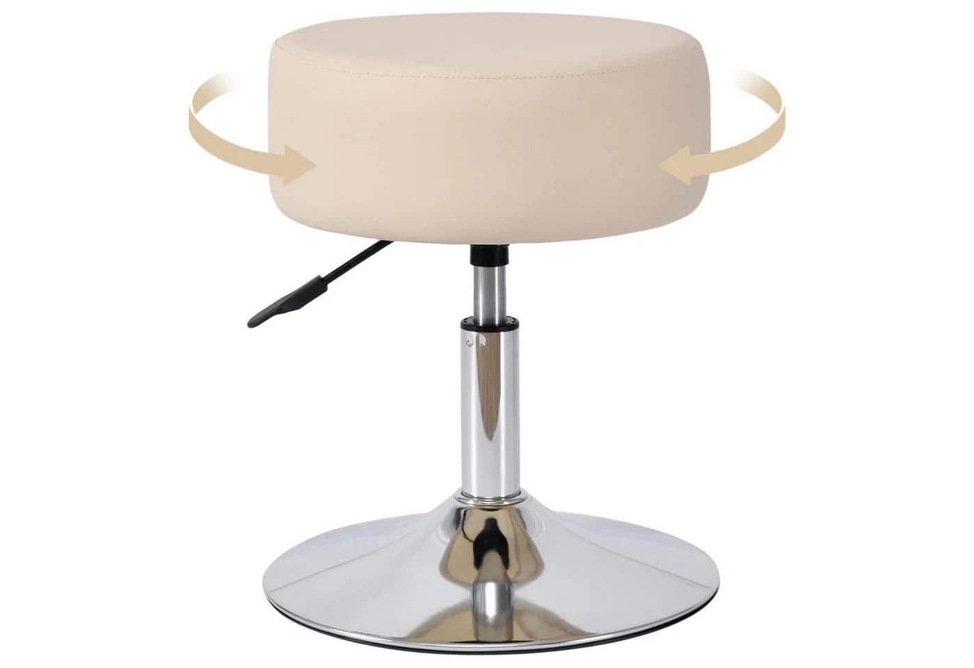 Duhome Hocker Höhenverstellbar Retro-Look Samt Creme - Bild 2
