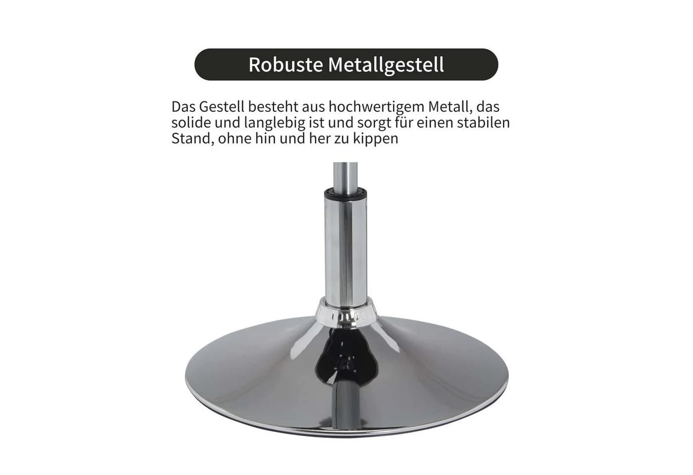Duhome Drehhocker Grau Retro Höhenverstellbar Samt - Bild 4