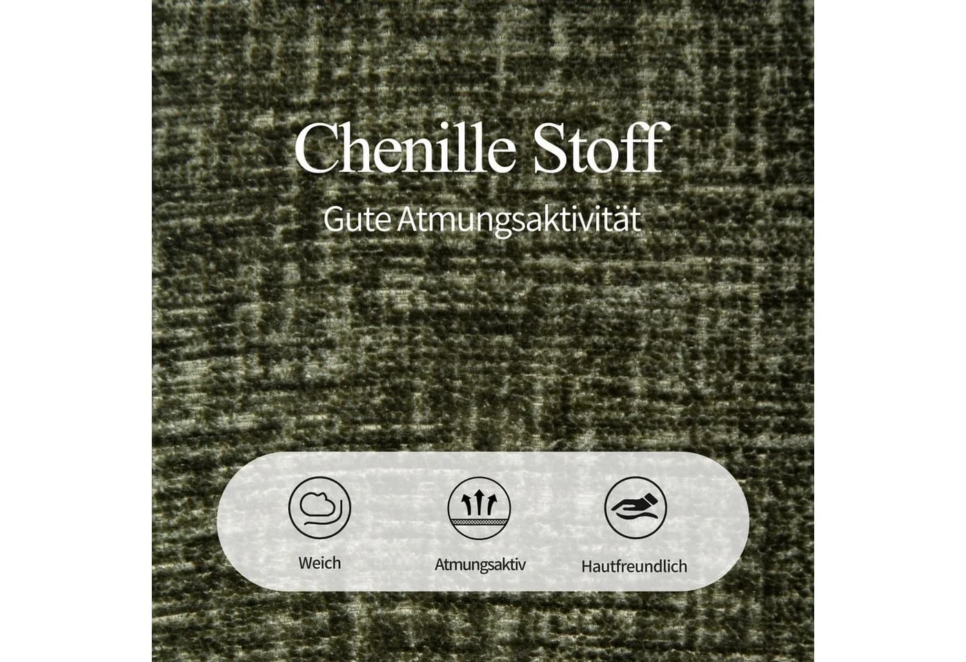 Duhome Esszimmerstuhl 7186A1 Grün 360° Drehstuhl Chenille - Bild 4