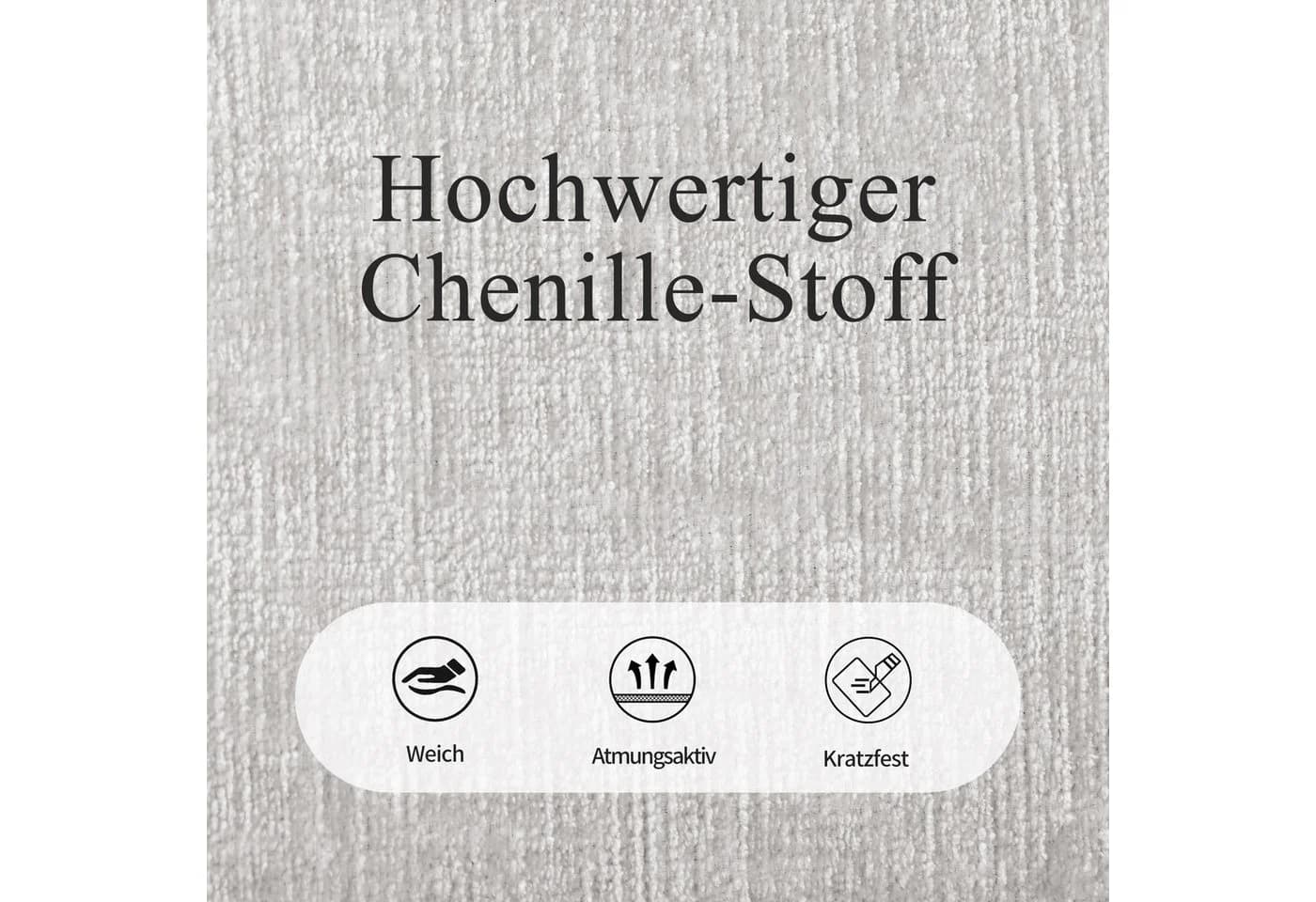 Duhome Esszimmerstuhl 7307A1 Beige Chenille 360° Drehbar - Bild 4