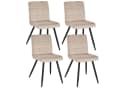 Duhome Esszimmerstuhl 4er Set Beige Samt Retro Bild 2