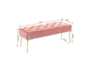 Duhome Sitzhocker 9130C Rosa Samt Metallbeine Retro Bild 1