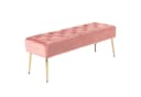 Duhome Sitzhocker 9130C Rosa Samt Metallbeine Retro Bild 2