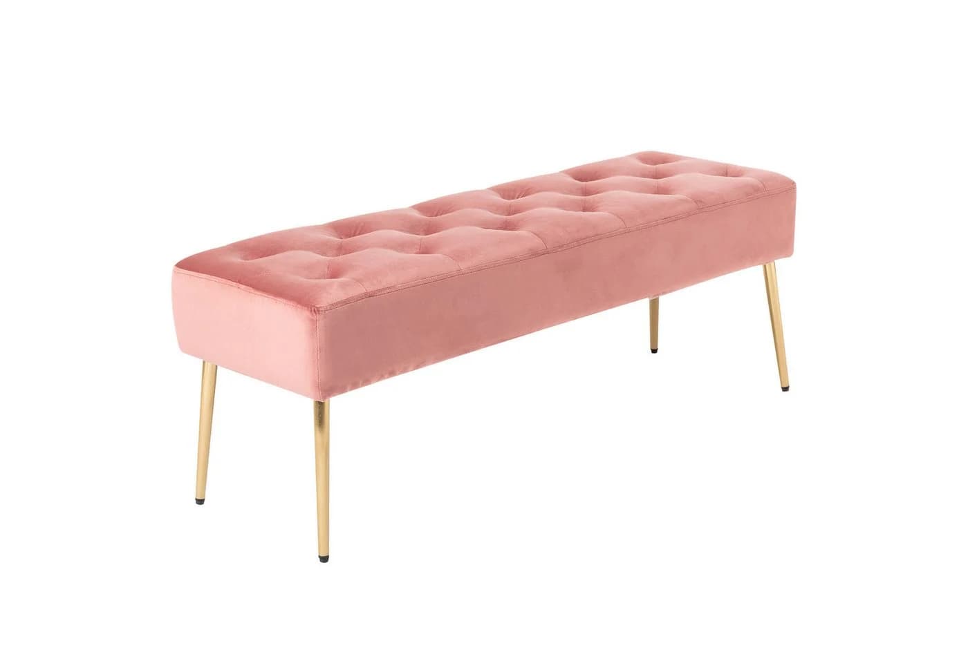 Duhome Sitzhocker 9130C Rosa Samt Metallbeine Retro - Bild 2