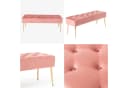 Duhome Sitzhocker 9130C Rosa Samt Metallbeine Retro Bild 3