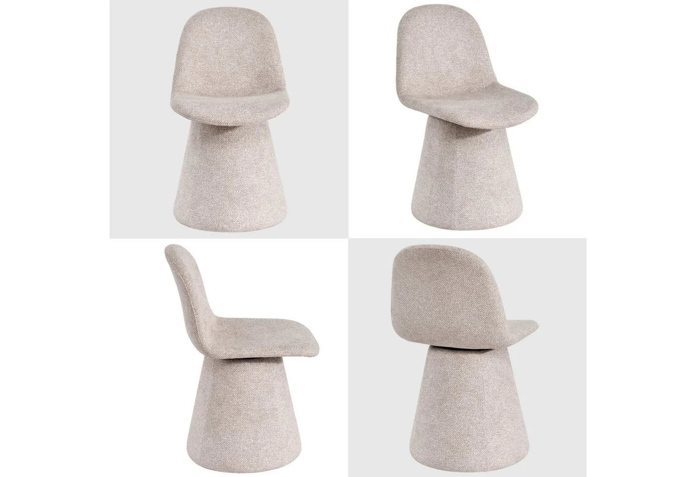 Duhome Esszimmerstuhl 360-Grad-Drehstuhl Bouclé Stoff Moderner Loungesessel - Bild 4